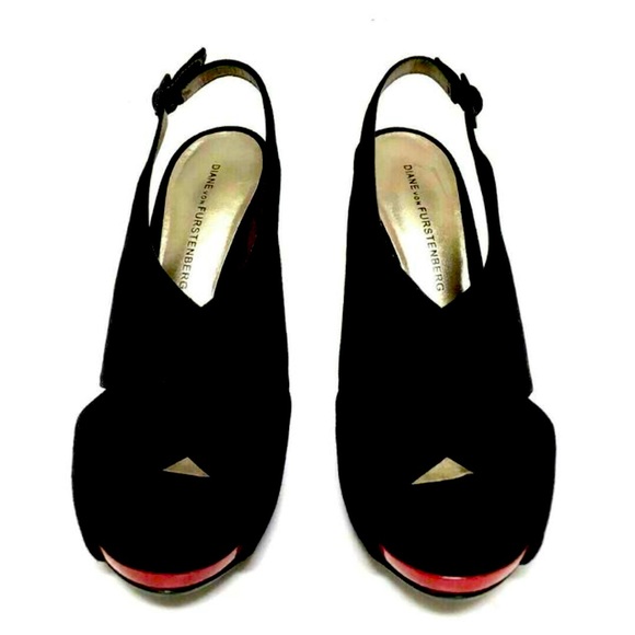 Vintage DVF Marlene Platform Red Heels - Picture 9 of 10